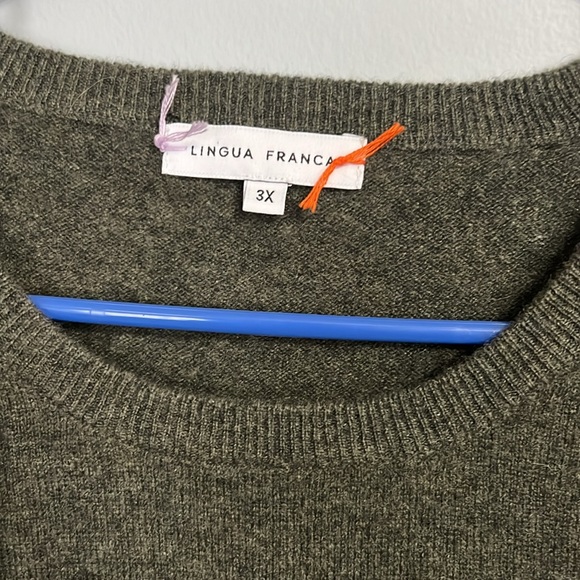 Lingua France crew neck cashmere short sleeve sweater - Picture 2 of 4